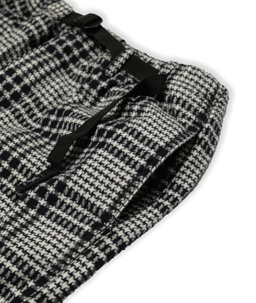 DANCER - Belted Tartan Simple Pant "Black"