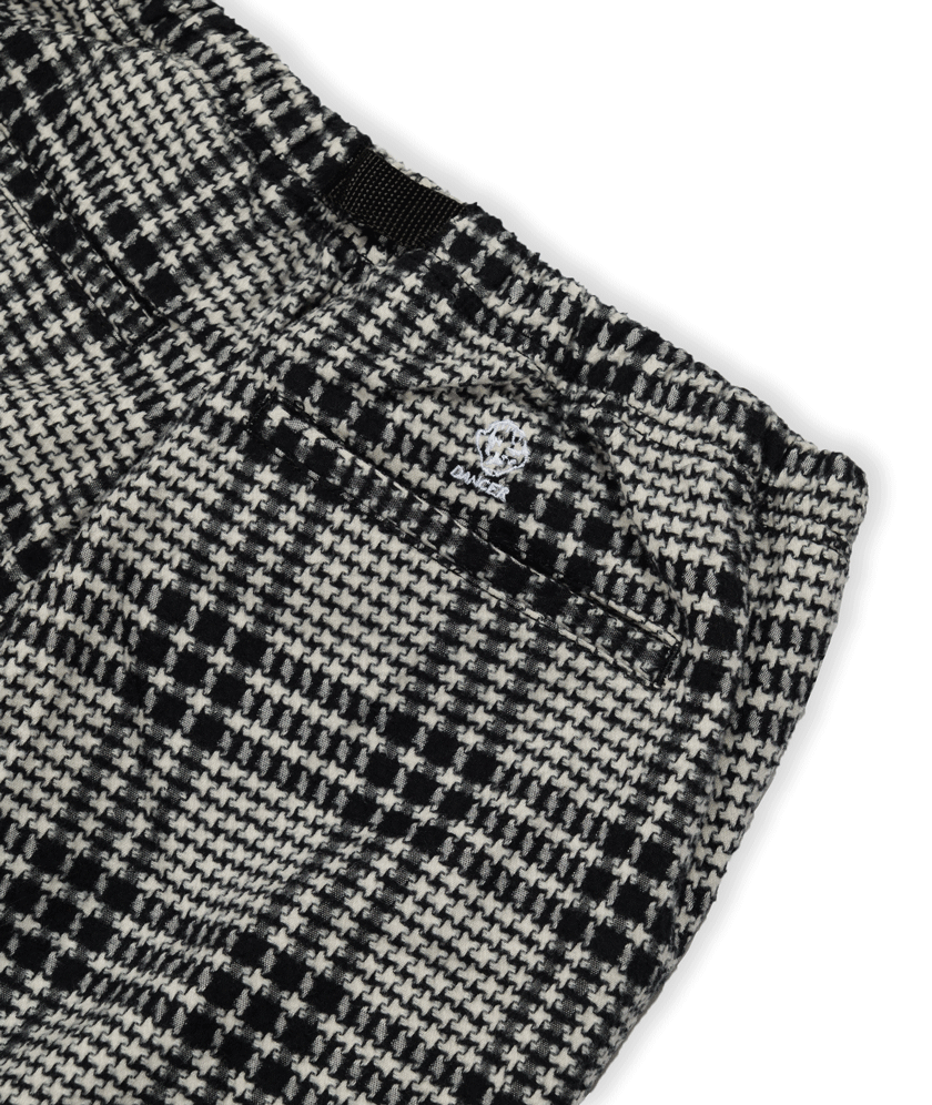 DANCER - Belted Tartan Simple Pant "Black"
