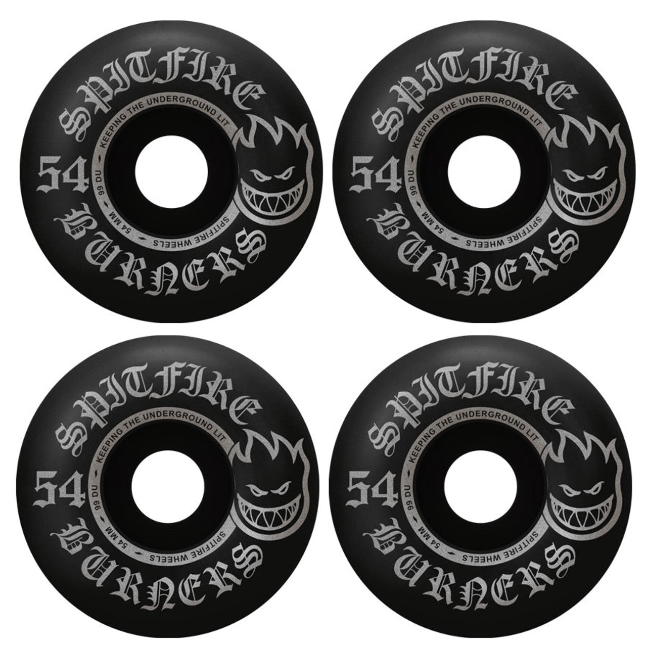 SPITFIRE WHEELS - BURNERS BigHead Shape 99DURO 54mm Black