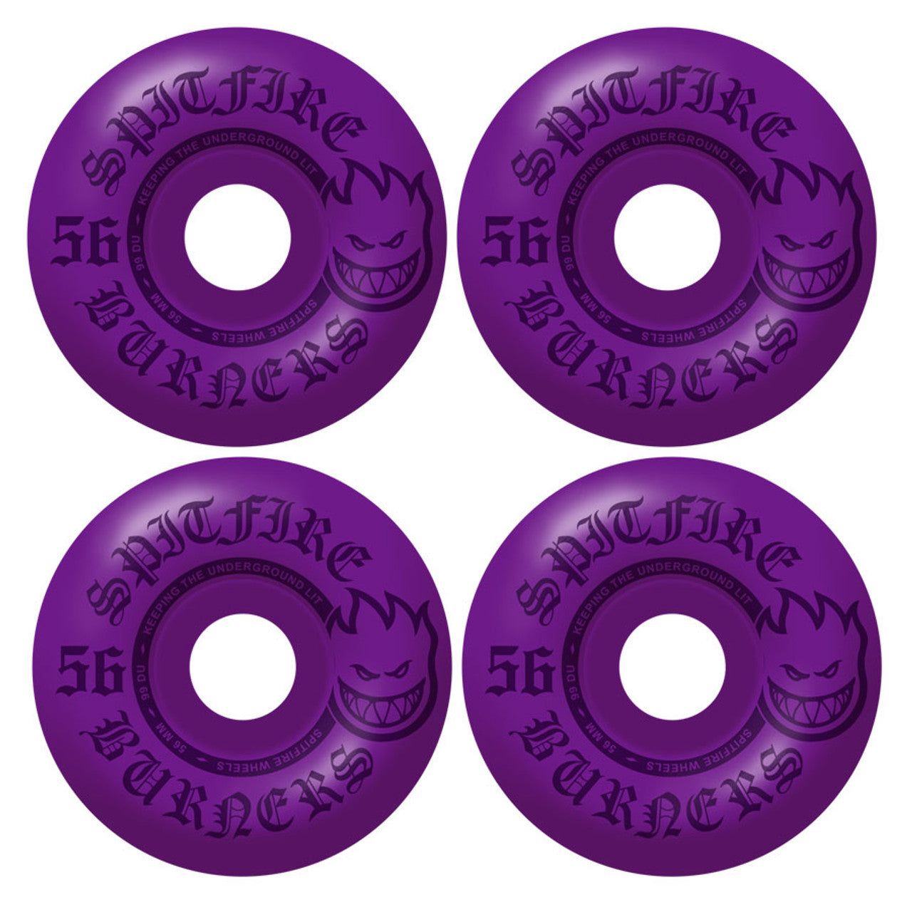 SPITFIRE WHEELS - BURNERS BigHead Shape 99DURO 56mm Purple