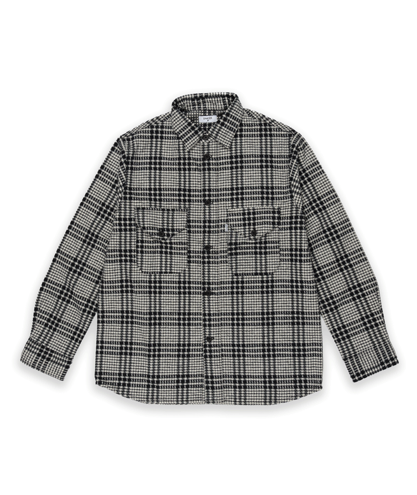 DANCER - Double Pocket Tartan Overshirt "Black"