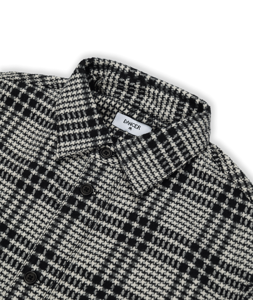 DANCER - Double Pocket Tartan Overshirt "Black"