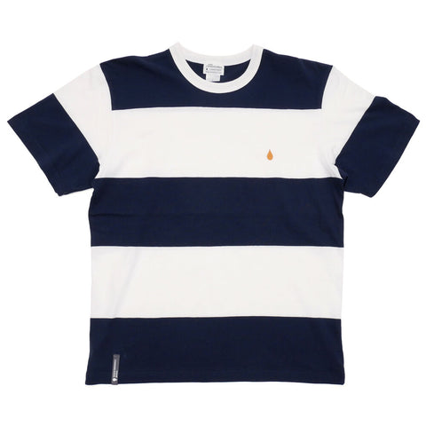 COLOR COMMUNICATIONS - DRIP EMB BIG STRIPE TEE "Navy/White"