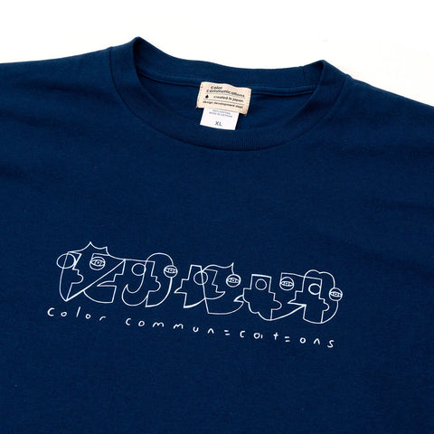 COLOR COMMUNICATIONS  - VOICE2 TEE by Hiroki Muraoka "Indigo"