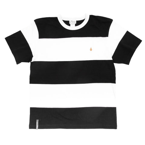 COLOR COMMUNICATIONS - DRIP EMB BIG STRIPE TEE "Black/White"