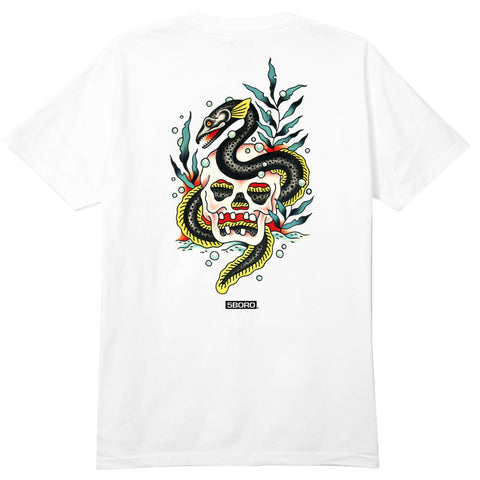 5BORO - 5B SKULL & EEL S/S TEE "White"