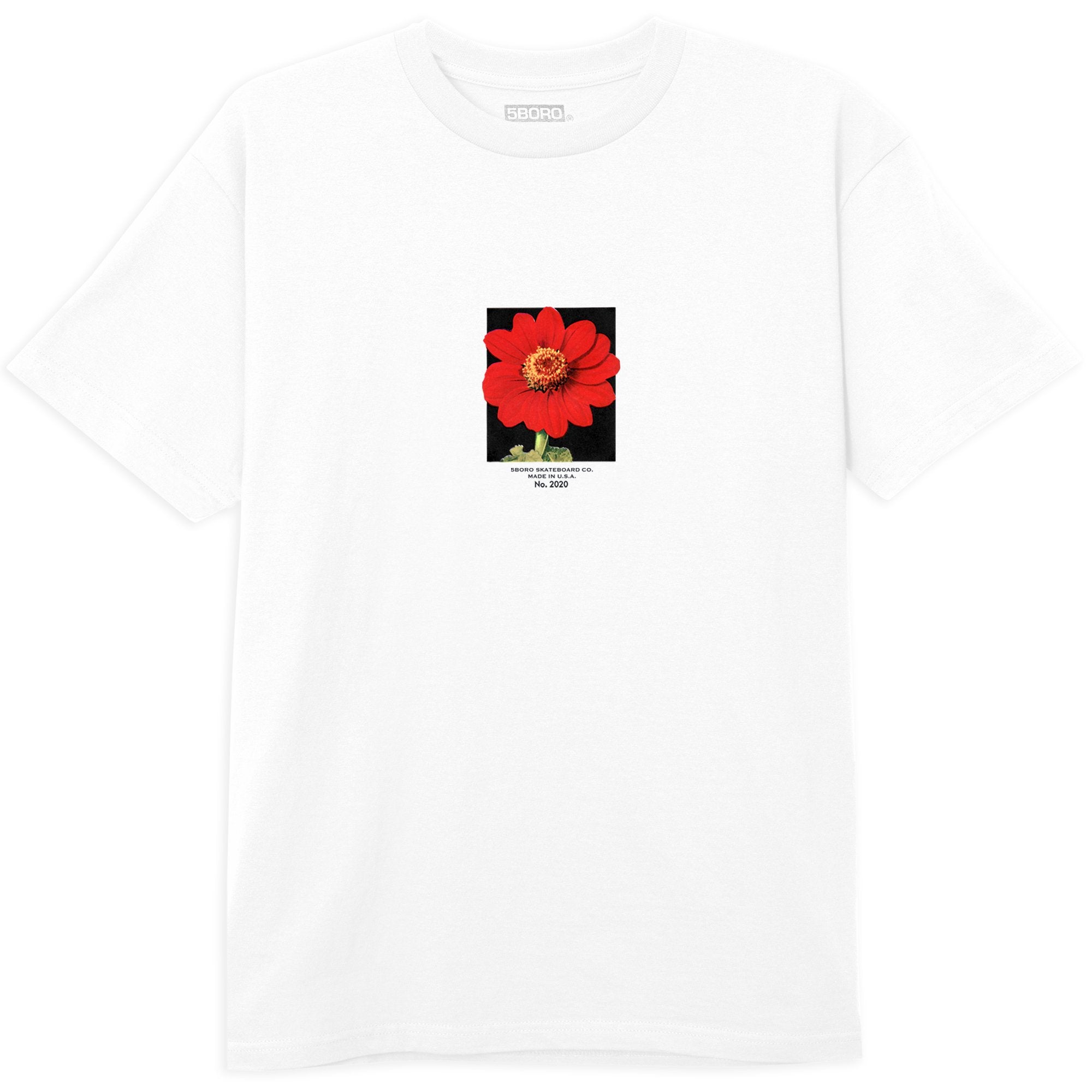 5BORO - 5B FLOWER RED S/S TEE "White"