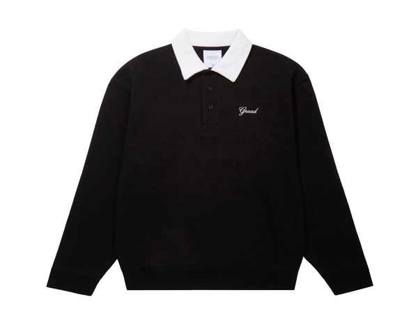 GRAND COLLECTION - Collared Sweat Shirt "Black/White"