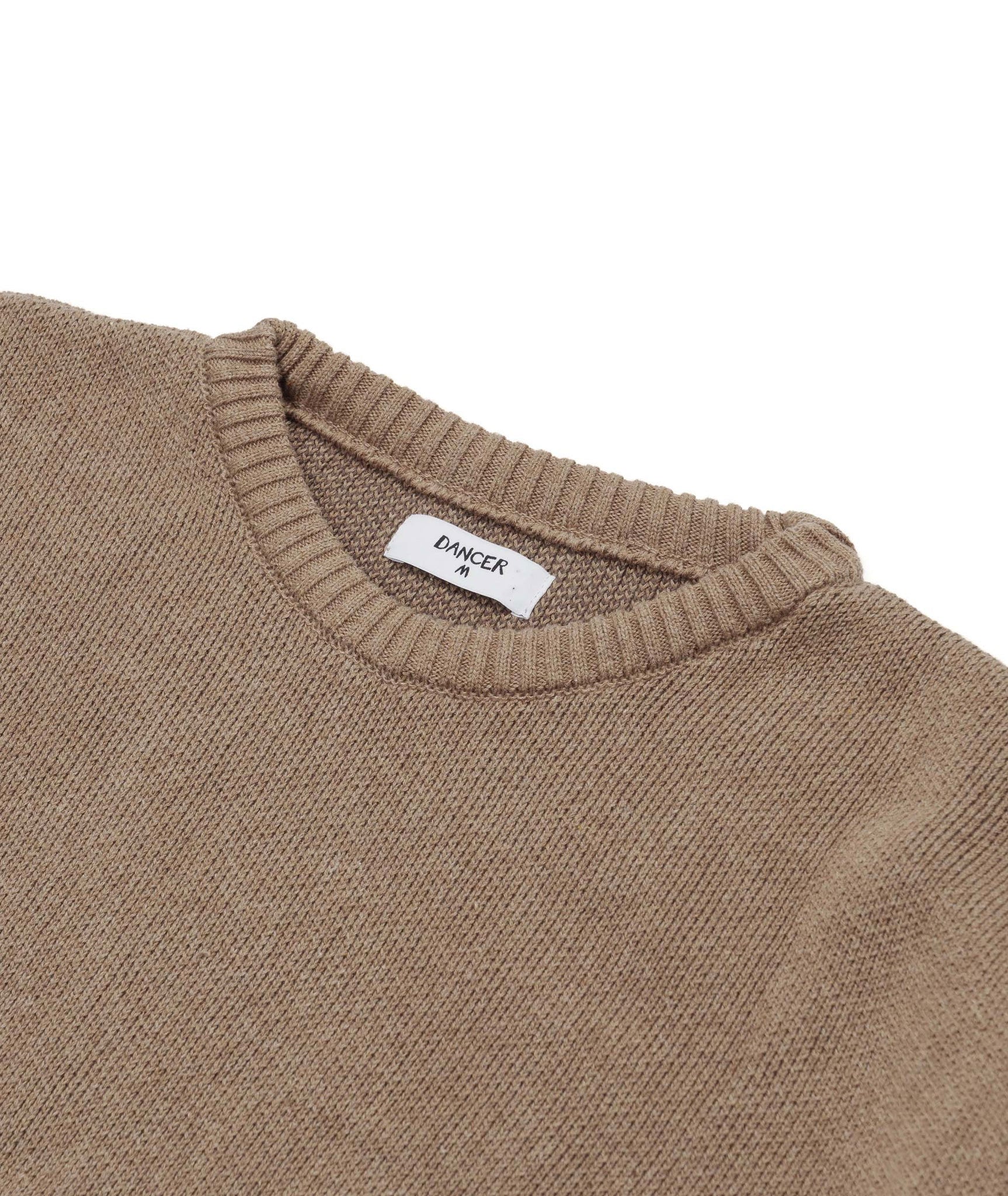 DANCER - Elbow Logo Crew Knit "Beige"