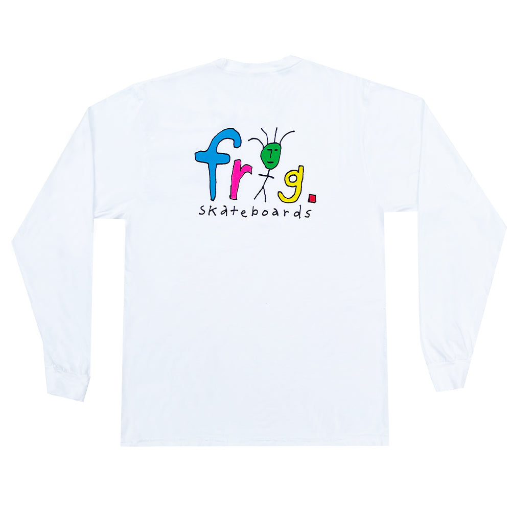 FROG SKATEBOARDS -  Frog Man Logo Pigment Dyed L/S Tee "White"