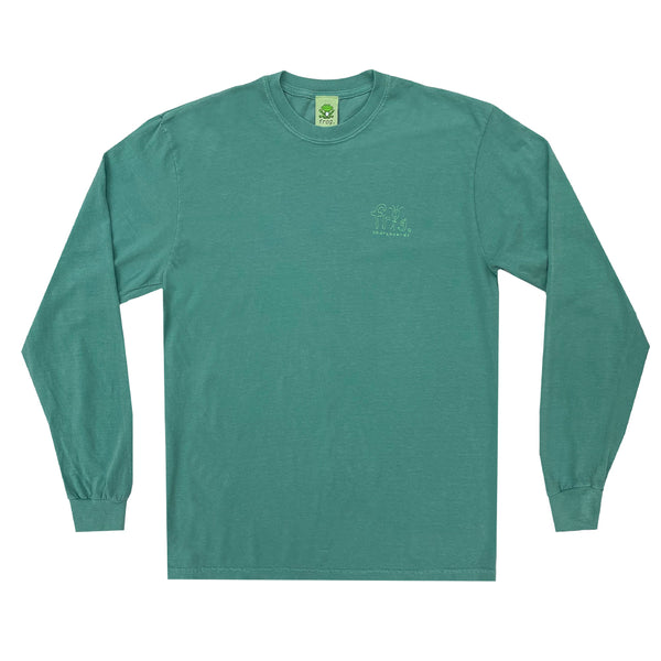 FROG SKATEBOARDS -  Frog Man Logo Pigment Dyed L/S Tee "Grass Green"