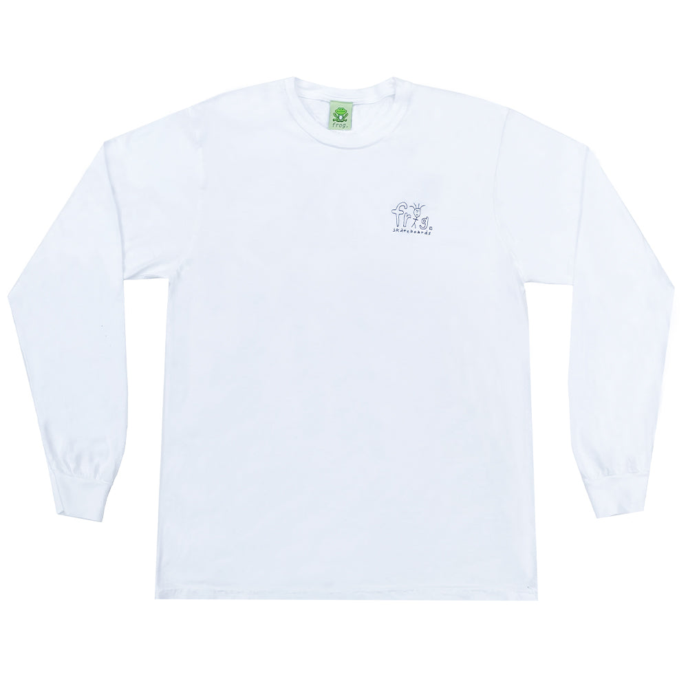 FROG SKATEBOARDS -  Frog Man Logo Pigment Dyed L/S Tee "White"