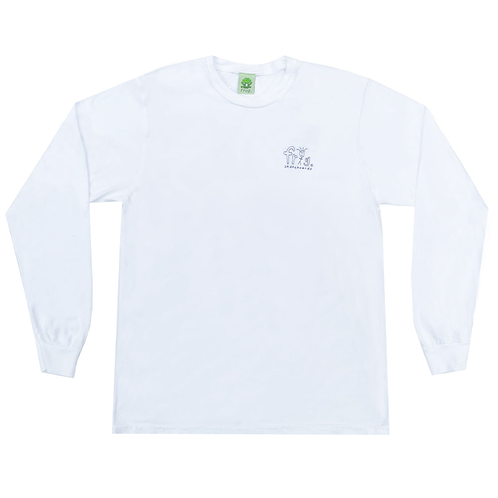 FROG SKATEBOARDS -  Frog Man Logo Pigment Dyed L/S Tee "White"