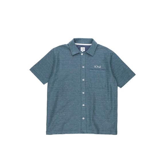 POLAR - Patterened Shirt - Stripe Navy/Green