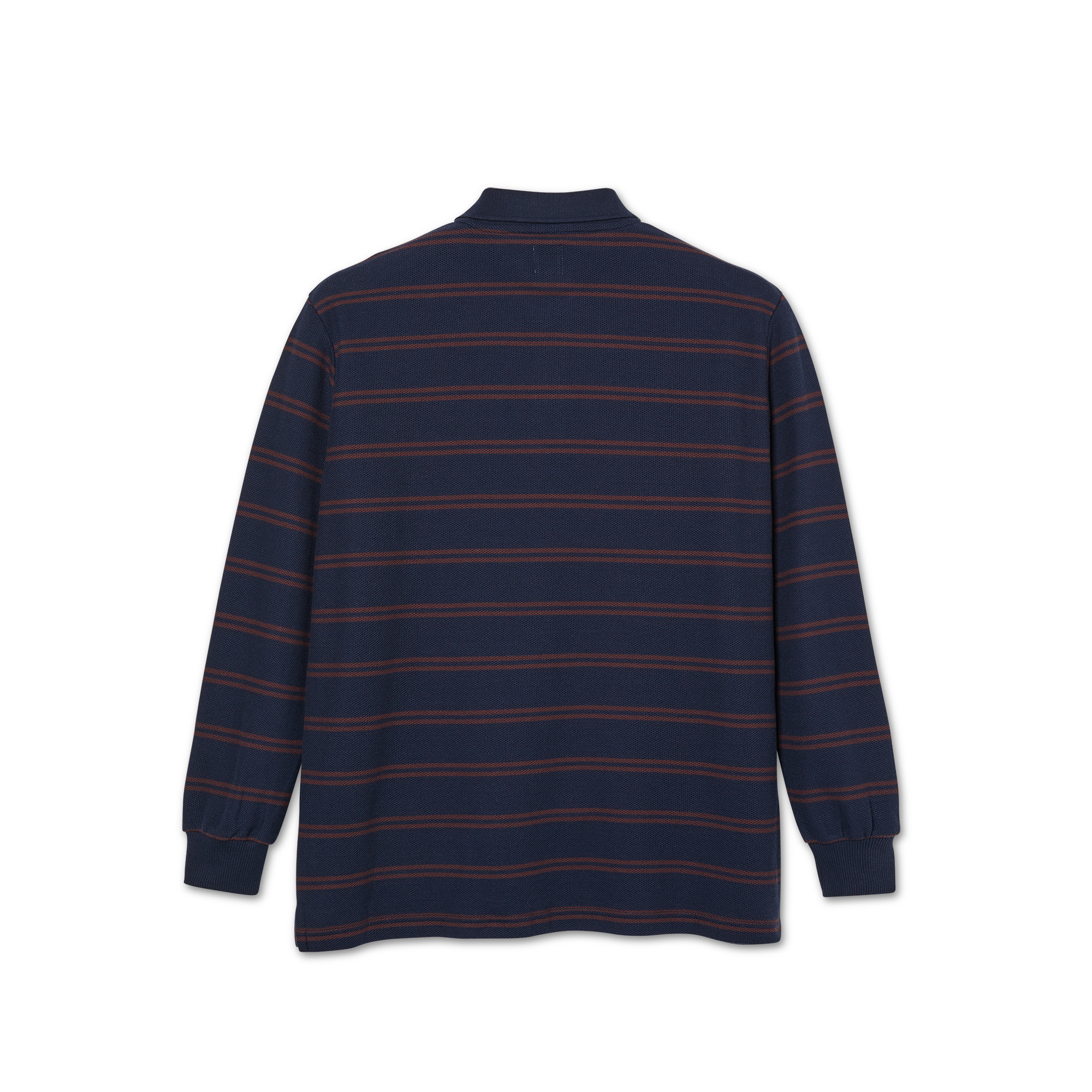 POLAR - Stripe Polo Longsleeve Shirt "Navy/Plum"