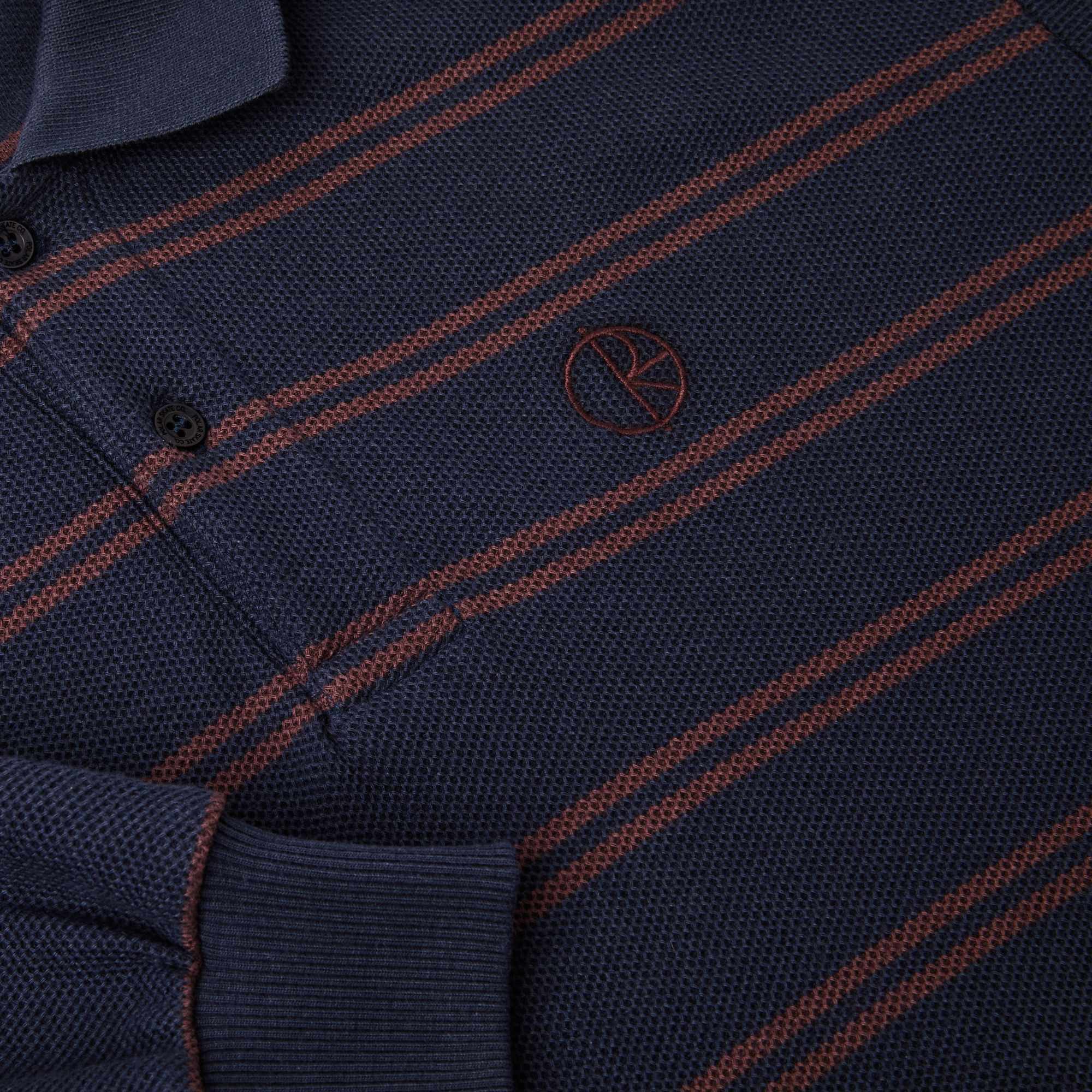 POLAR - Stripe Polo Longsleeve Shirt "Navy/Plum"