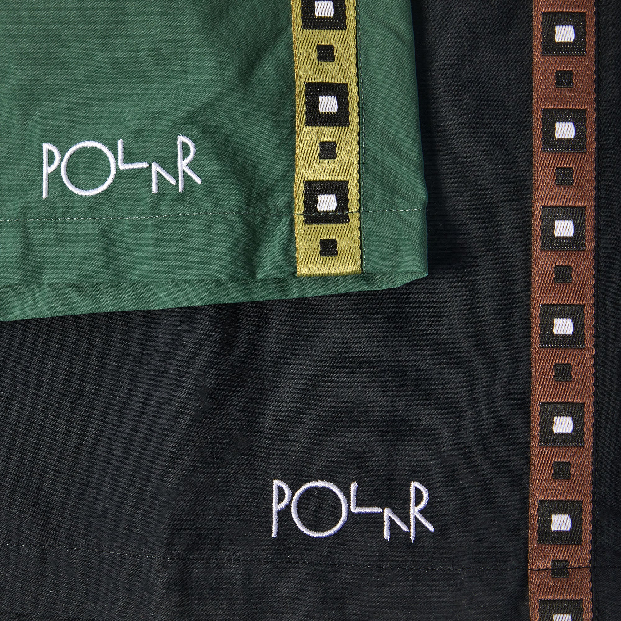 POLAR - Square Stripe City / Swim Shorts "Black / Brown"