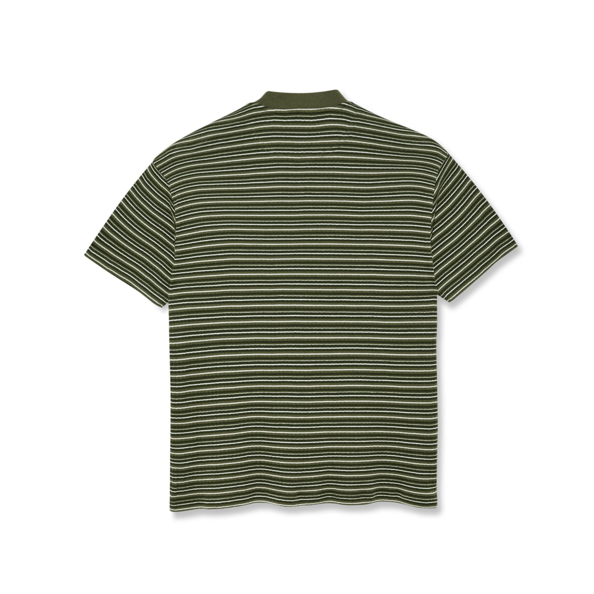 POLAR - Stripe Rib Henley Tee "Uniform Green"