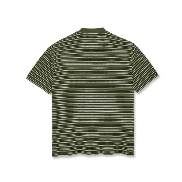 POLAR - Stripe Rib Henley Tee "Uniform Green"