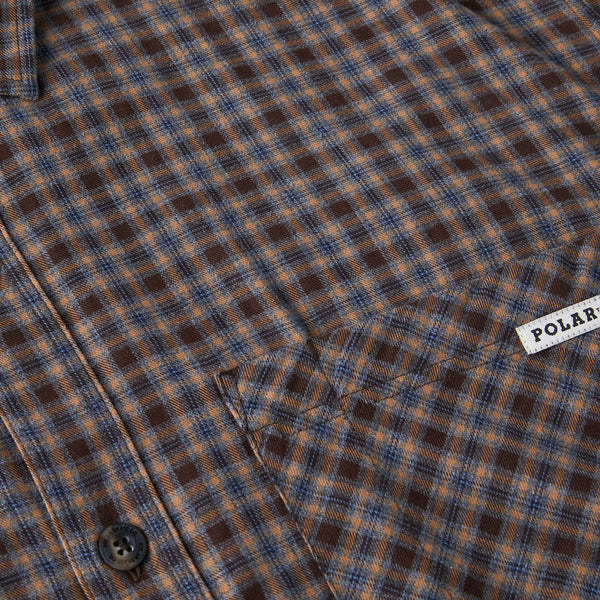 POLAR - Mitchell Flannel Shirt "Brown / Blue"
