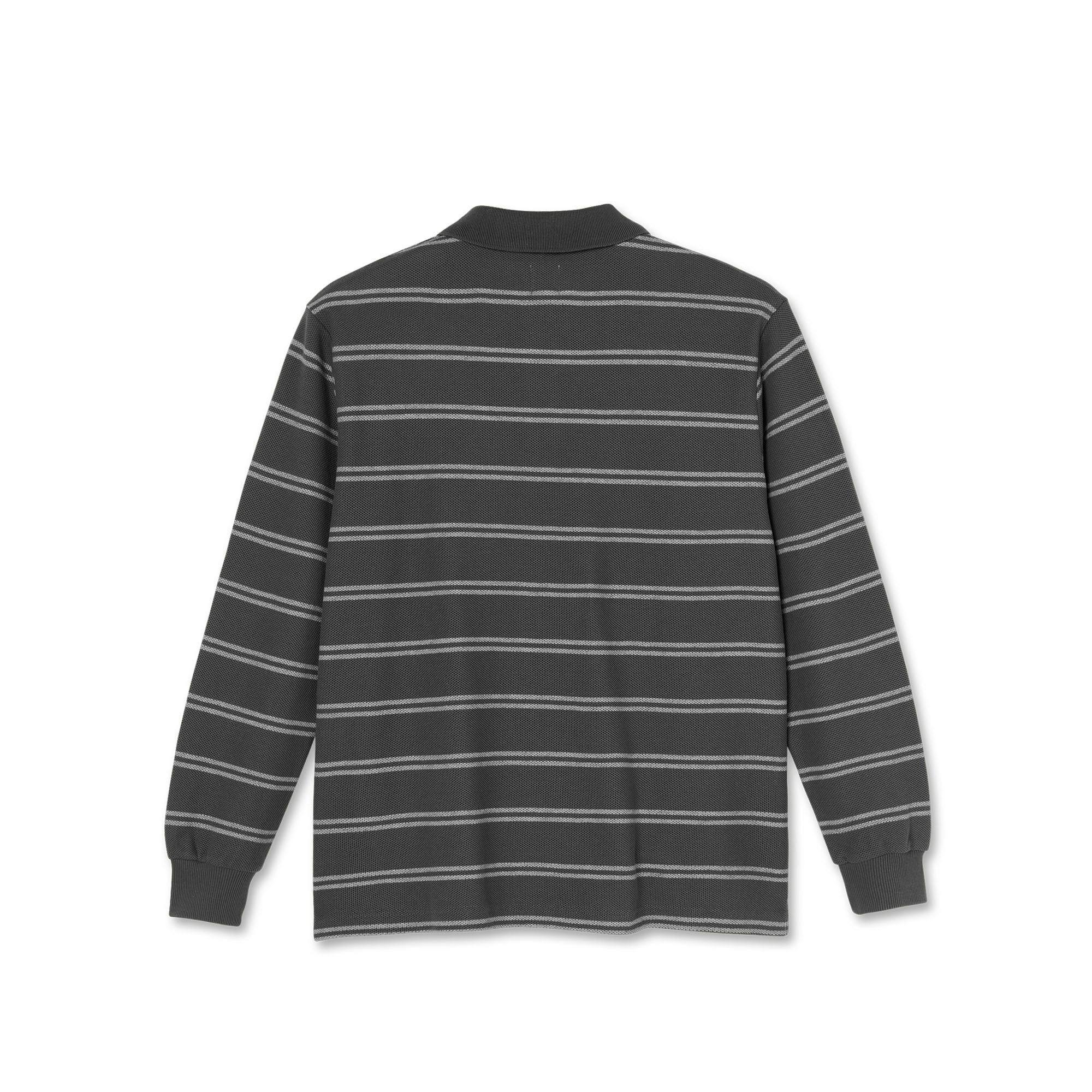 POLAR - Stripe Polo Longsleeve Shirt "Graphite"
