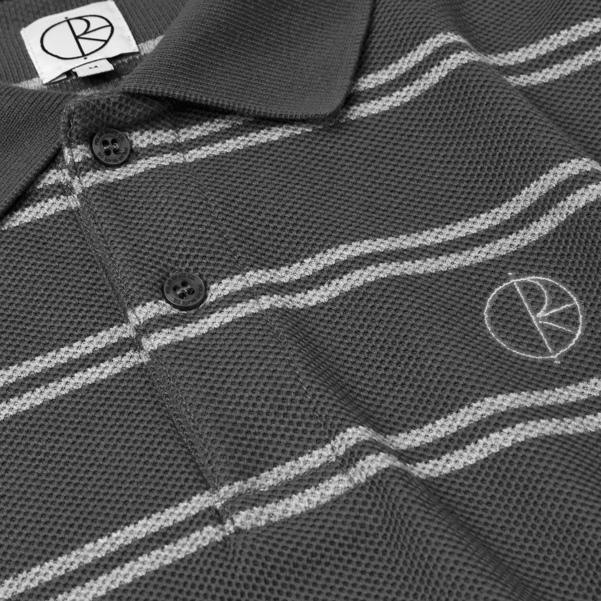 POLAR - Stripe Polo Longsleeve Shirt "Graphite"