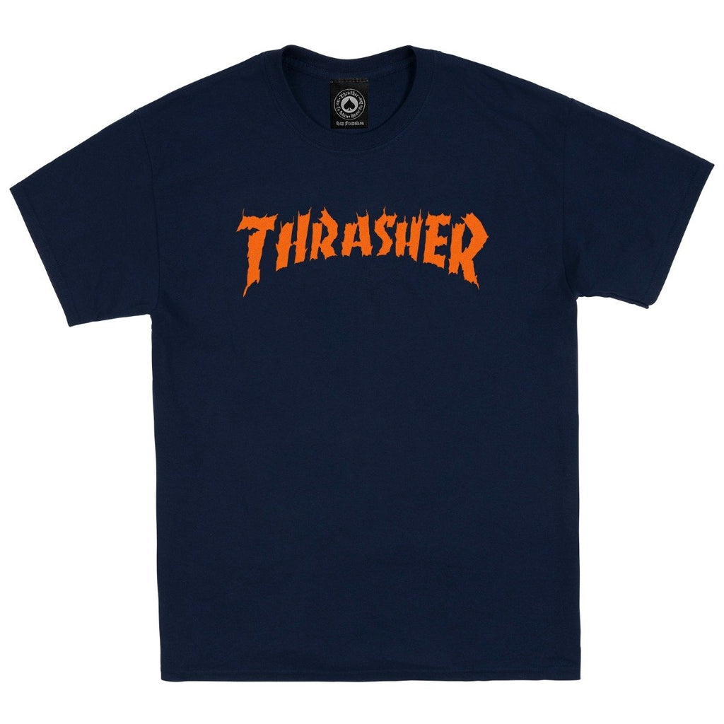 THRASHER - BURN IT DOWN TEE "NAVY"