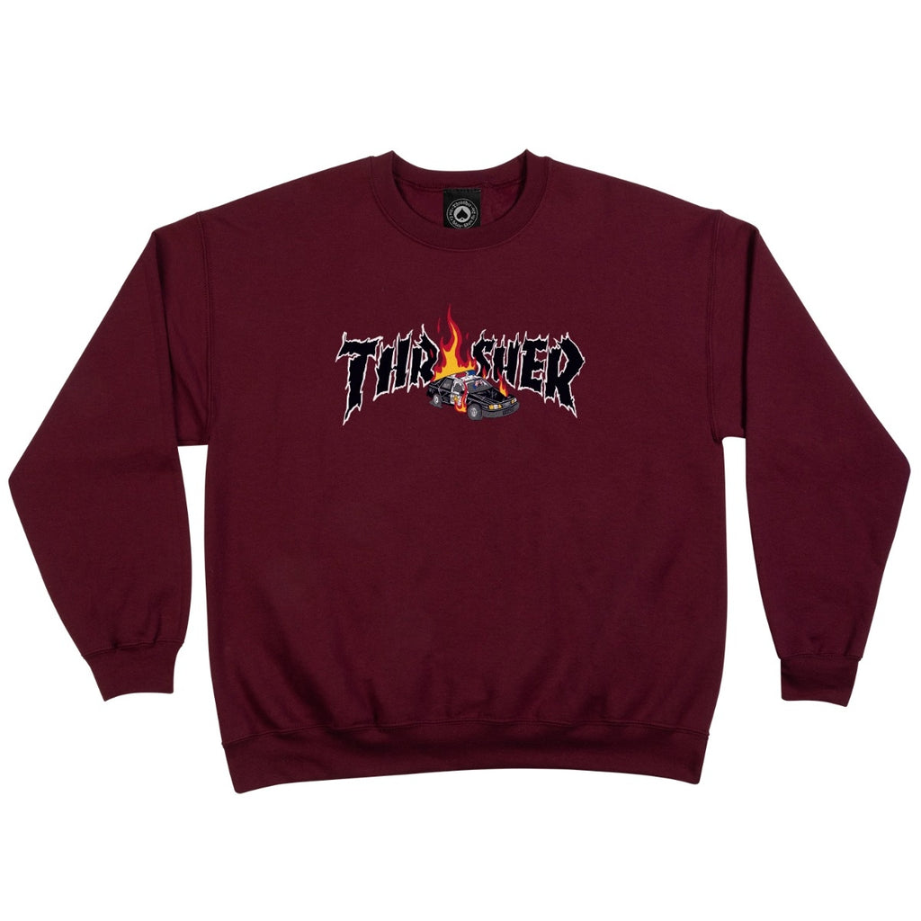 THRASHER - COP CAR CREWNECK "MAROON"