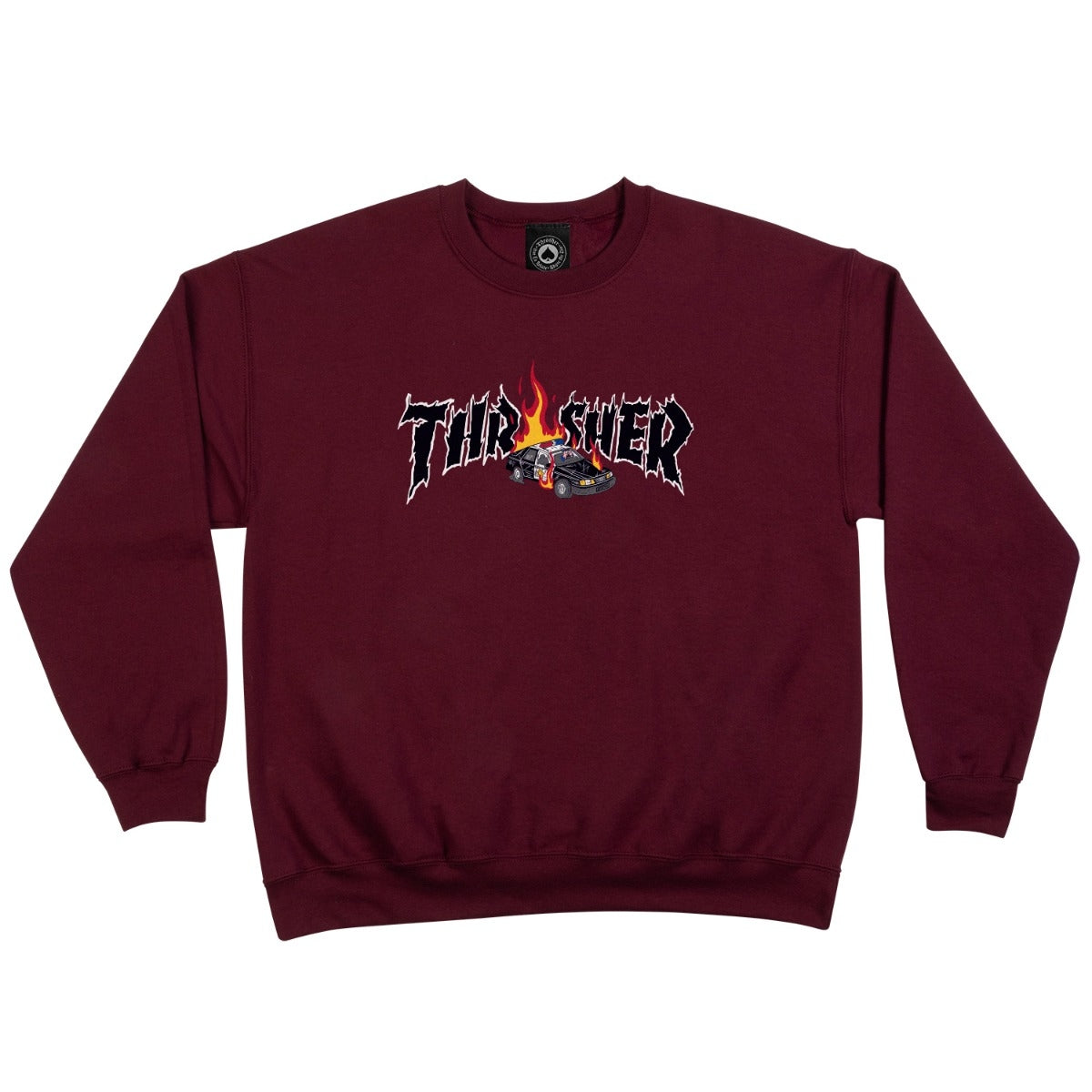 THRASHER - COP CAR CREWNECK "MAROON"