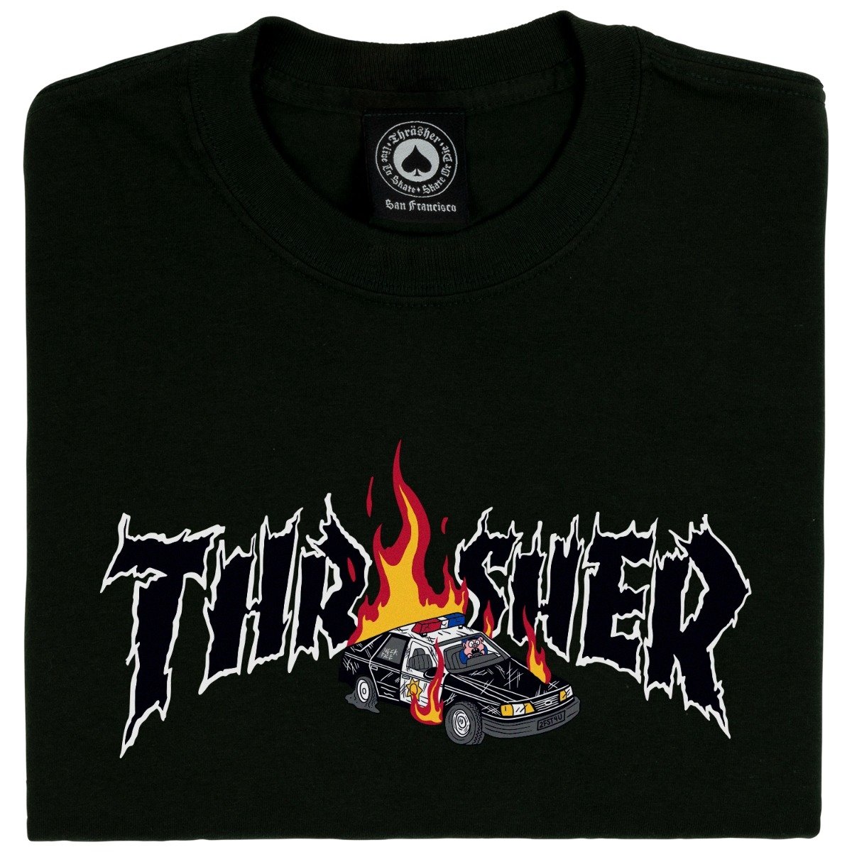 THRASHER - COP CAR TEE "BLACK"