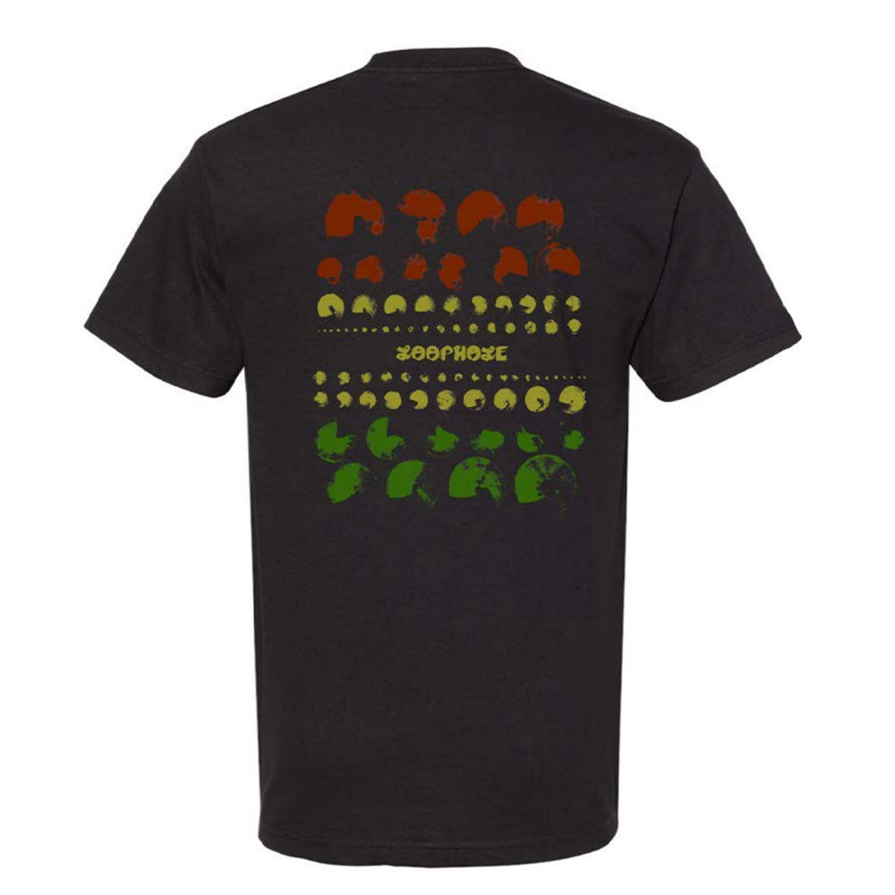 LOOPHOLE WHEELS - Red Gold and Green Vison Tee "Black"